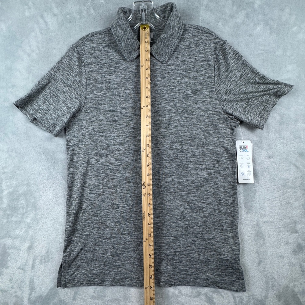 NWT 32 Degrees Cool Men's‎ Stretch Polo Shirt Charcoal Gray Space Dye Size Small - Picture 6 of 10